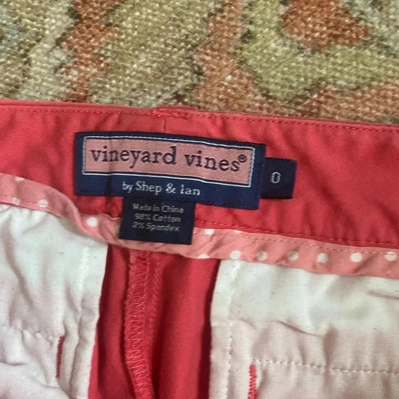 Vineyard Vines | Shep & Ian Pink Capri Casual Pants Chinos Size 0 (fits bigger) - Picture 2 of 4